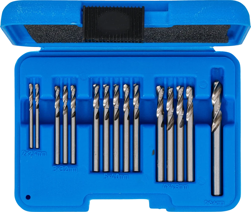 Vakszegecsfúró-készlet | HSS | 2,4 - 6,4 mm | 15 darabos