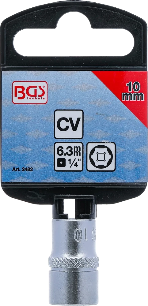 Dugókulcs, hatszögletű | 6,3 mm (1/4") | 10 mm