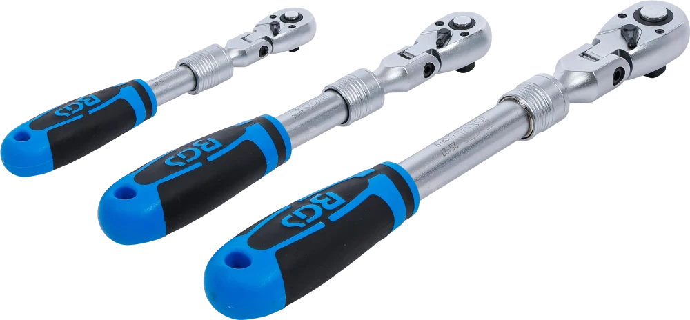 Racsnis kulcs készlet | kihúzható, hajlítható | 6,3 mm (1/4") - 10 mm (3/8") - 12,5 mm (1/2") | 3 darabos