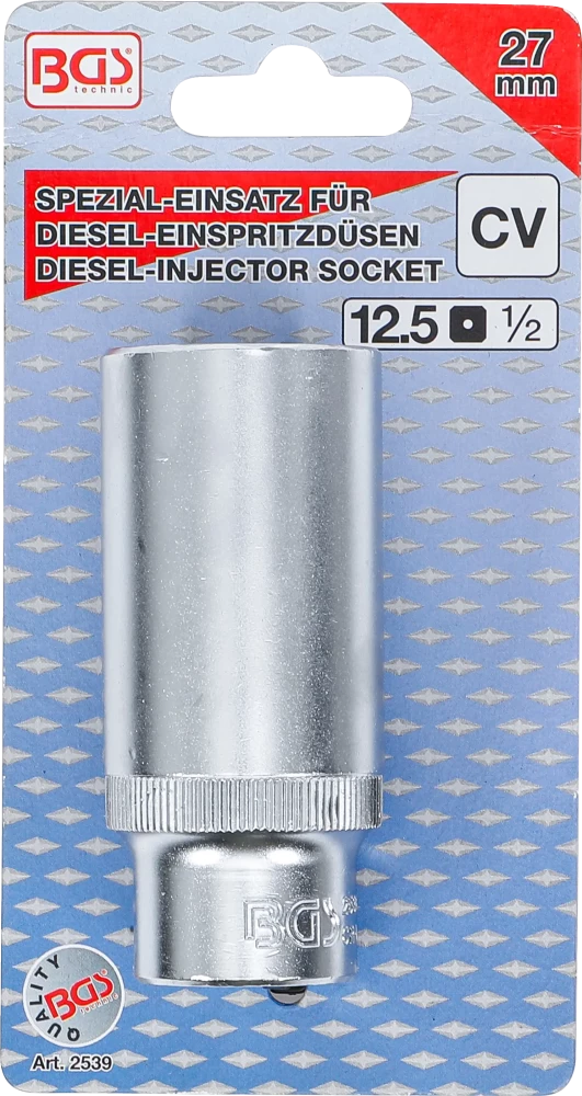 Dugókulcs dízel befecskendező fúvókákhoz | 12,5 mm (1/2") | 27 mm