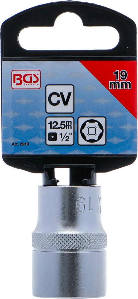 Dugókulcs, hatszögletű | 12,5 mm (1/2") | 19 mm
