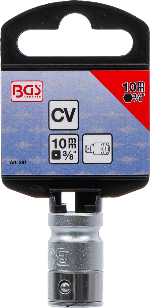 Golyós behajtófej-adapter | Belső négyszögletű kulcsnyílású elem 10 mm (3/8") | Belső hatszögletű 10 mm (3/8")