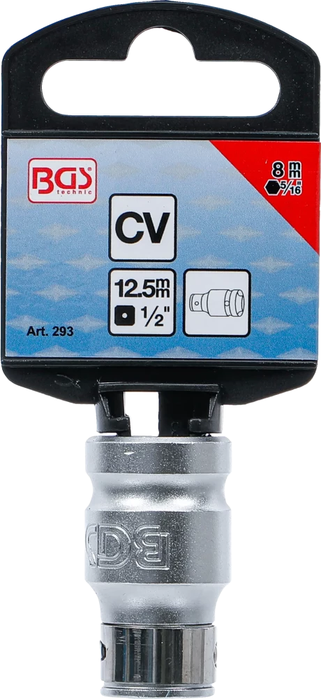Golyós behajtófej-adapter | Belső négyszögletű kulcsnyílású elem 12,5 mm (1/2") | Belső hatszögletű 8 mm (5/16")