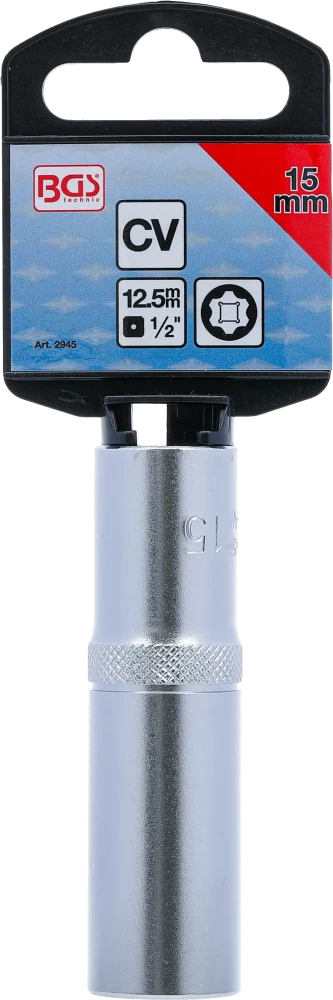 Dugókulcs, Super Lock, mély | 12,5 mm (1/2") | 15 mm