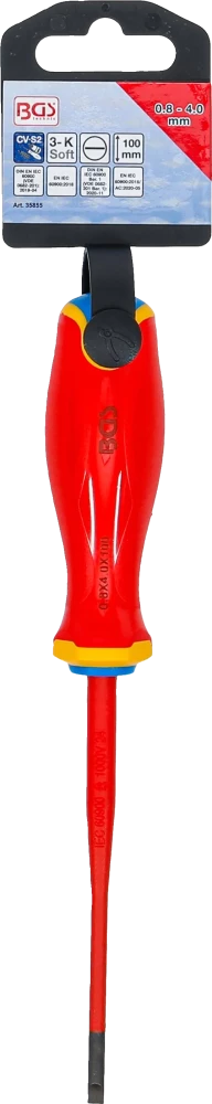 VDE csavarhúzó | extra vékony hegy | lapos 4 mm