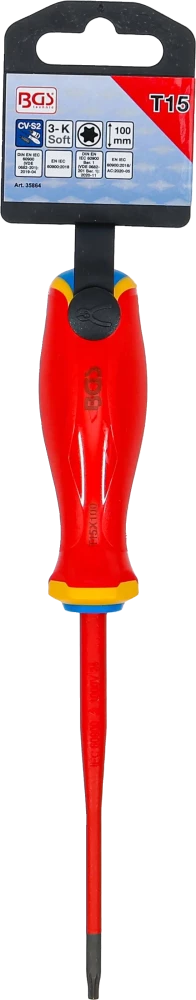 VDE csavarhúzó | extra vékony hegy | T-profil (Torx) T15