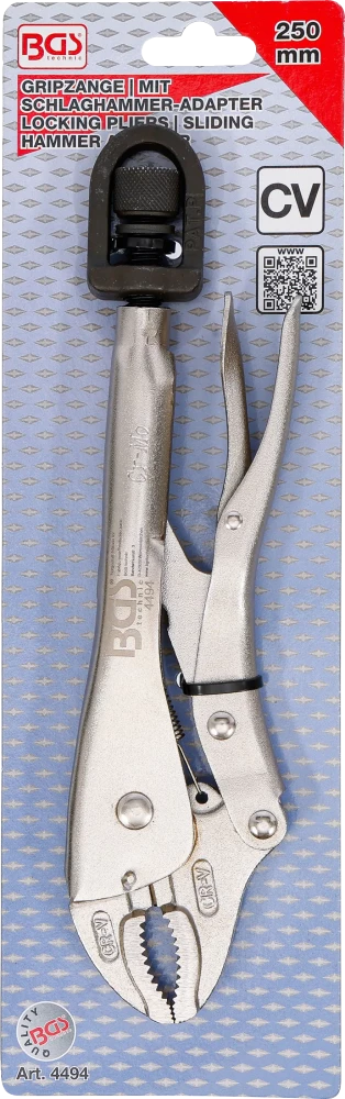 Grippfogó | kalapács adapterrel | 250 mm