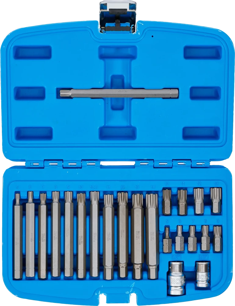 Behajtófej készlet | Külső hatszögletű 10 mm (3/8") | Ékprofil (Ribe) | 22 darabos