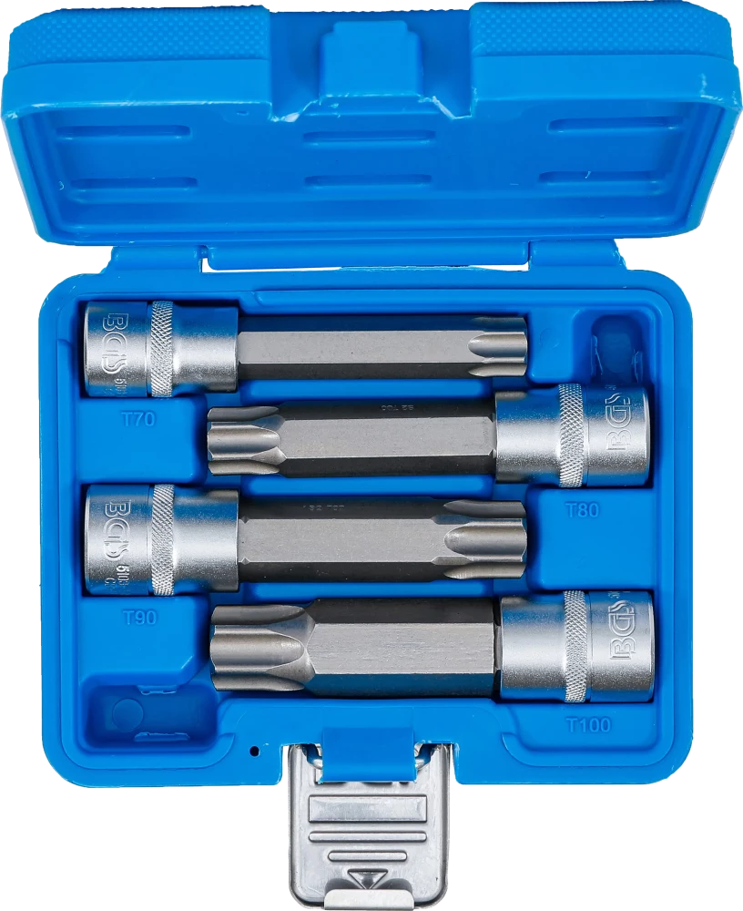 Behajtófej-készlet | 12,5 mm (1/2") | T-profil (Torx) furattal | 4 darabos