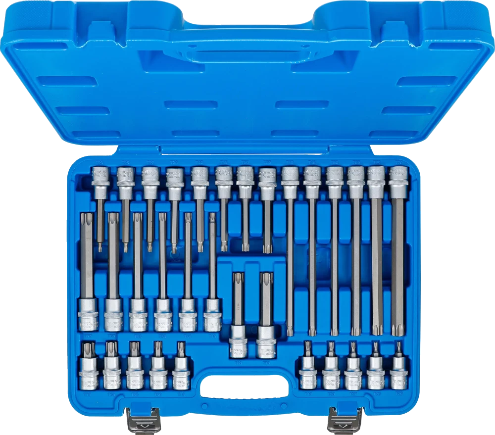 Behajtófej-készlet | 12,5 mm (1/2") | T-profil (Torx) | 32 darabos