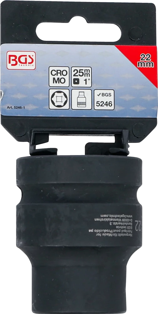 Behajtófej-adapter | a BGS 5246-hez | 25 mm (1) - Belső hatszögletű 22 mm