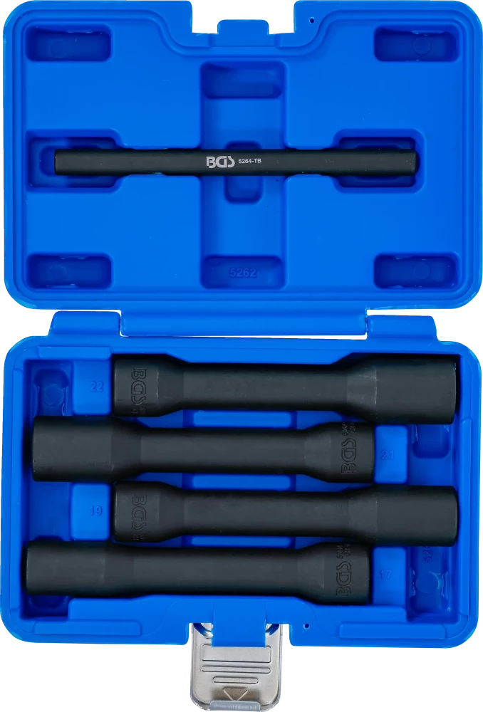 Spirálbites dugókulcskészlet / csavarkiszedő, mély | 12,5 mm (1/2") | 17 -22 mm | 5 darabos