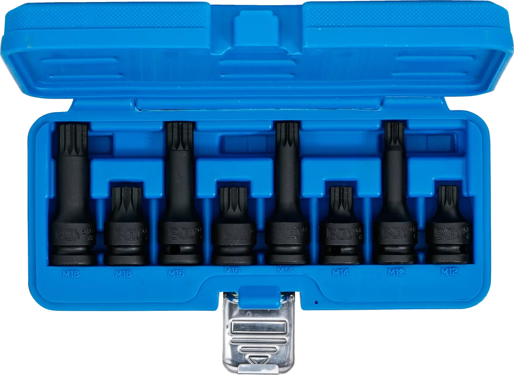 Levegős dugókulcskészlet | 12,5 mm (1/2") | (XZN) M12 - M18 | 8 darabos