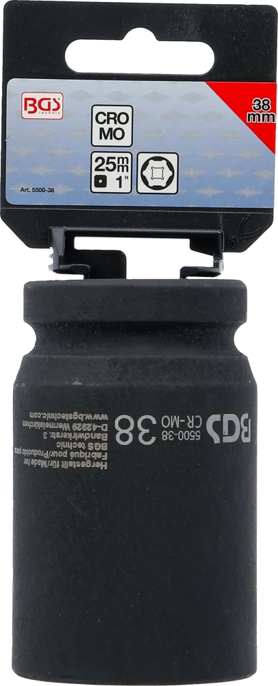 Levegős dugókulcs hatszögletű, mély | 25 mm (1") | 38 mm