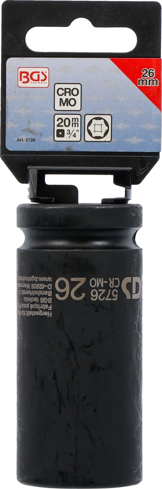 Levegős dugókulcs hatszögletű, mély | 20 mm (3/4") | 26 mm