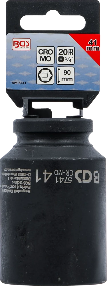 Levegős dugókulcs hatszögletű, mély | 20 mm (3/4") | 41 mm