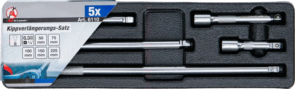 Billenős hosszabbító készlet | 6,3 mm (1/4") | 5 darabos