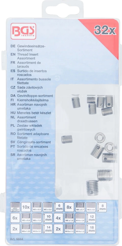 Menetes betét készlet | önmetsző | 32 darabos