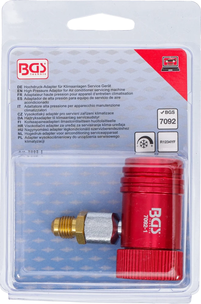 Nagynyomású adapter légkondicionáló szervizberendezéshez | R1234YF típus