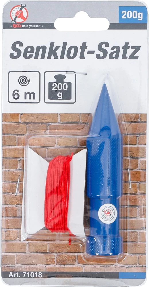 Függőón-készlet zsinórral | 200 g | 6 m