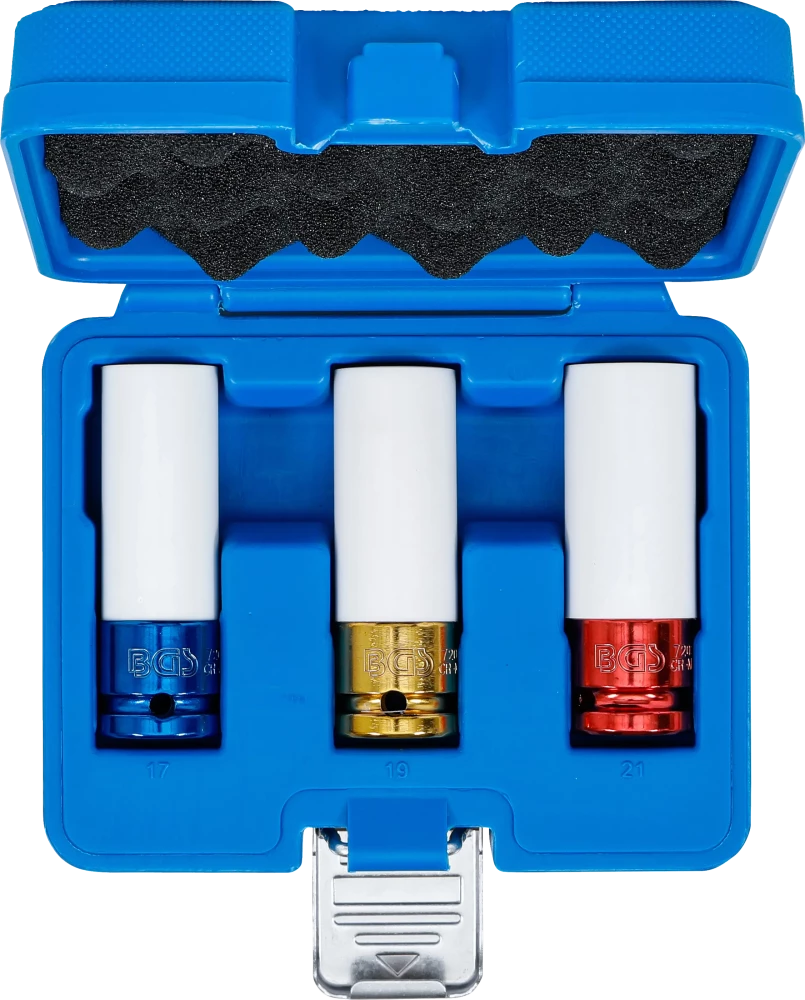 Légkulcsfej készlet | 12,5 mm (1/2") | 17 / 19 / 21 mm | 3 darabos