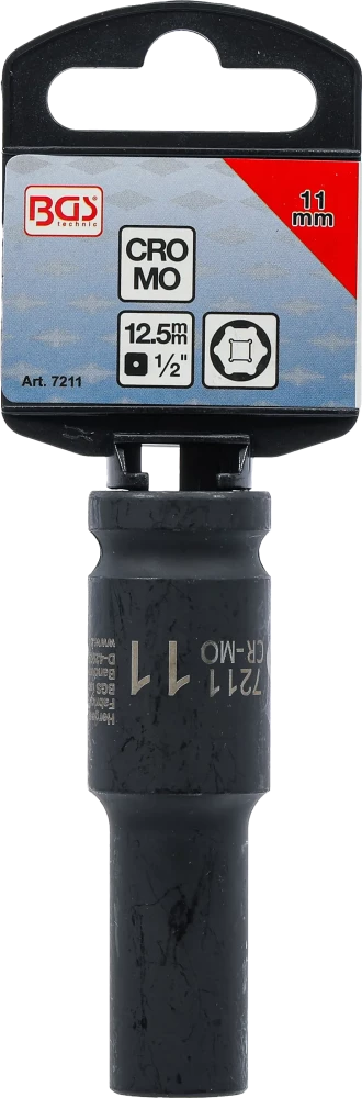 Levegős dugókulcs hatszögletű, mély | 12,5 mm (1/2") | 11 mm