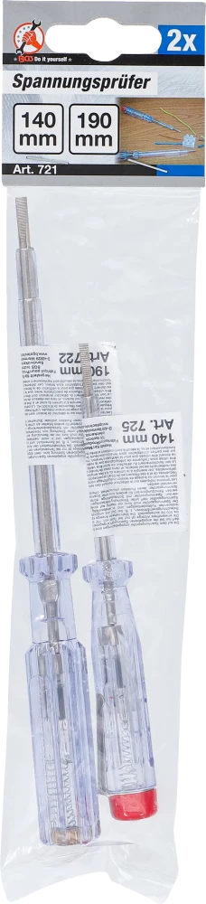 Feszültségvizsgáló | 120 - 250 V | 140 / 190 mm | 2 darabos