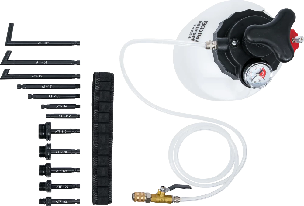 Hajtóműolaj-betöltő készülék kézi pumpával | 12 adapterrel | 3 l