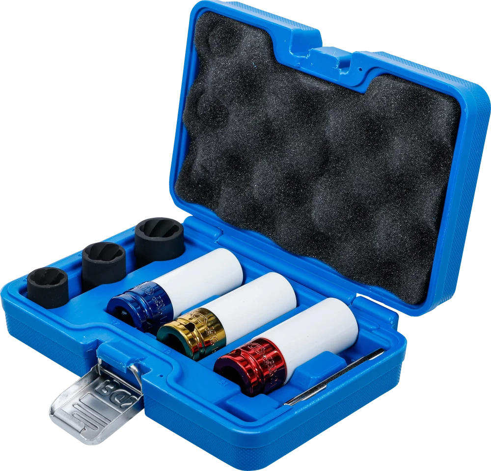 Légkulcsfej- és spirálbites dugókulcsbetét-készlet | 12,5 mm (1/2") | 17 - 21 mm | 7 darabos