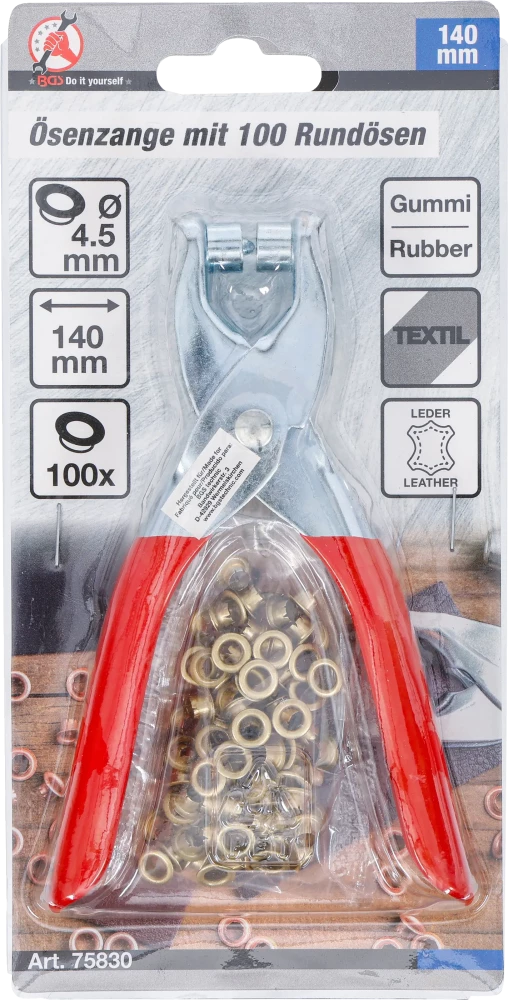 Szegecselő fogó 100 kerekfejű szegeccsel | 4,5 mm