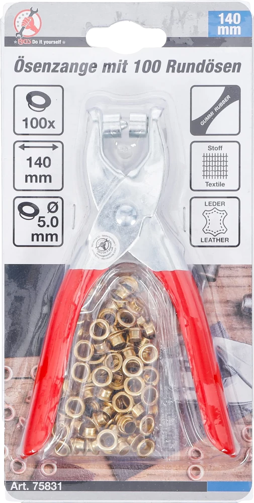 Szegecselő fogó 100 kerekfejű szegeccsel | 5,0 mm