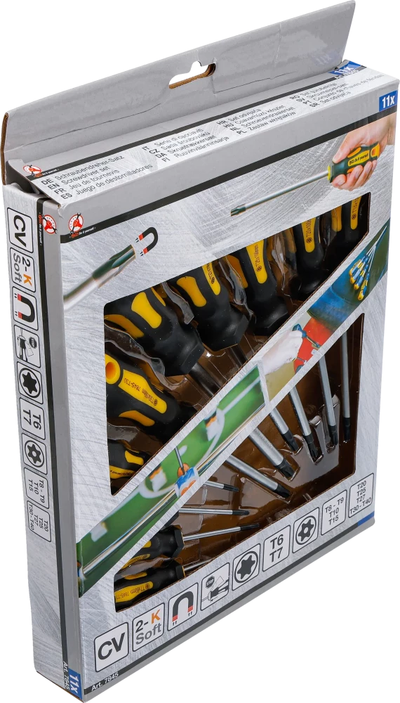 Csavarhúzó készlet | T-profil (Torx) furattal | T6 - T40 | 11 darabos