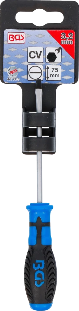 Csavarhúzó | Külső hatszögletű | 3,2 mm-es hasíték | 75 mm pengehossz