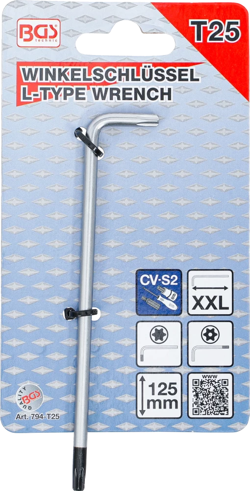 Derékszögű kulcs | extra hosszú | T-profil (Torx) T25