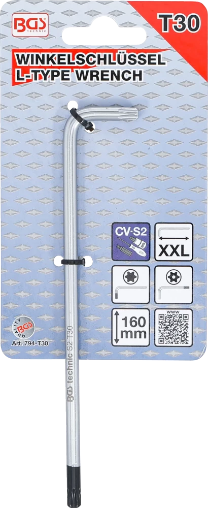 Derékszögű kulcs | extra hosszú | T-profil (Torx) T30
