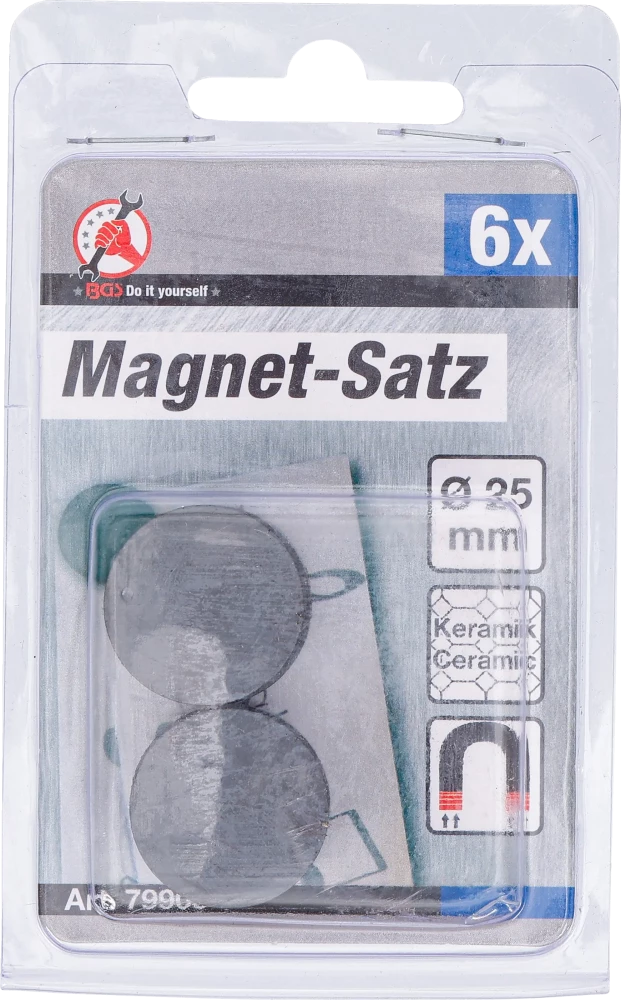 Mágneskészlet | kerámia | Ø 25 mm | 6 darabos