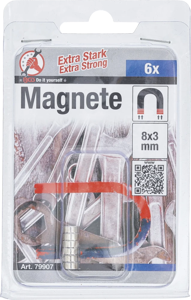 Mágneskészlet | extra erős | Ø 8 mm | 6 darabos