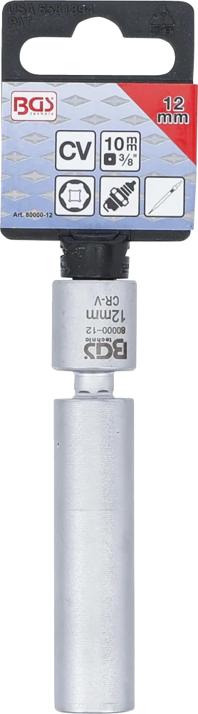 Izzó- és gyújtógyertya csuklóbetét | 10 mm (3/8") | 12 mm