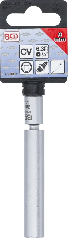 Izzó- és gyújtógyertya csuklóbetét | 6,3 mm (1/4") | 9 mm