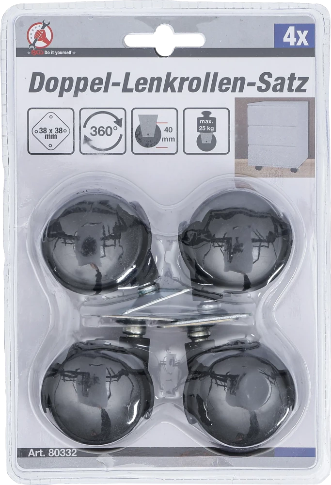 Dupla vezetőgörgő-készlet | Ø 40 mm | 4 darabos