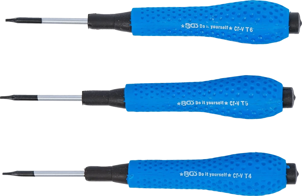 Műszerész csavarhúzó készlet | T-profil (Torx) T4 / T5 / T6 | 3 darabos