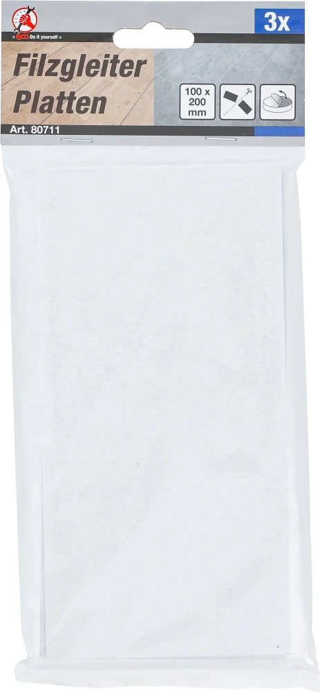 Filc alátét | lapok | fehér | 100 x 200 mm | 3 darabos