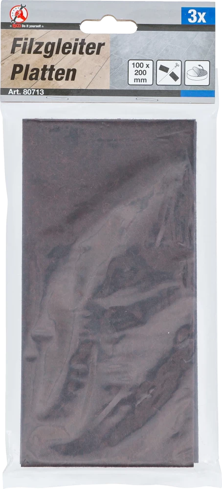 Filc alátét | lapok | barna | 100 x 200 mm | 3 darabos