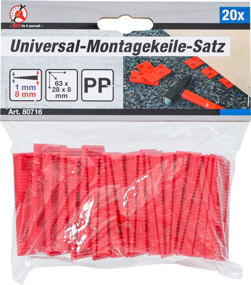 Univerzális szerelőék-készlet | műanyag | 20 darabos