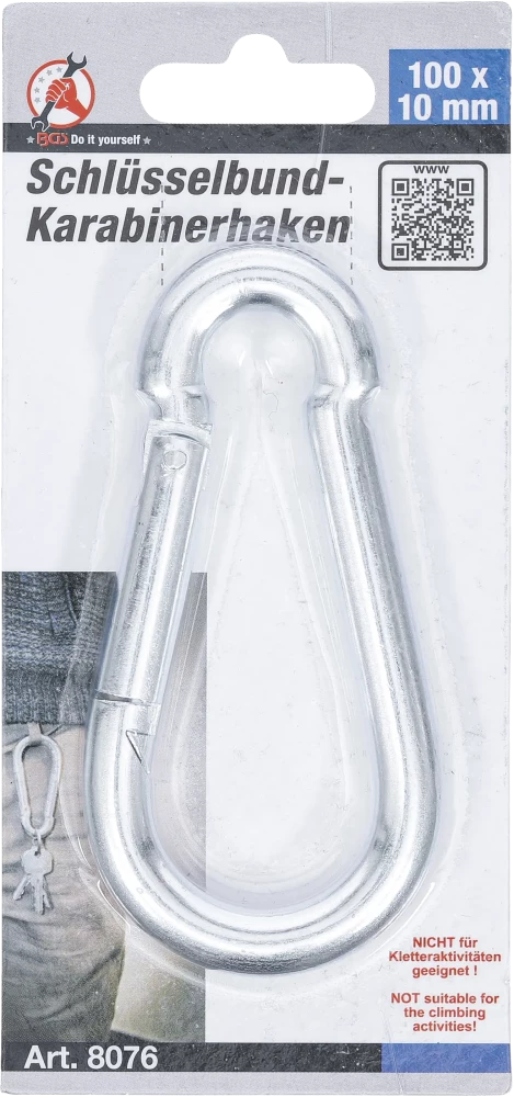 Kulcscsomó-karabiner | 100 x 10 mm