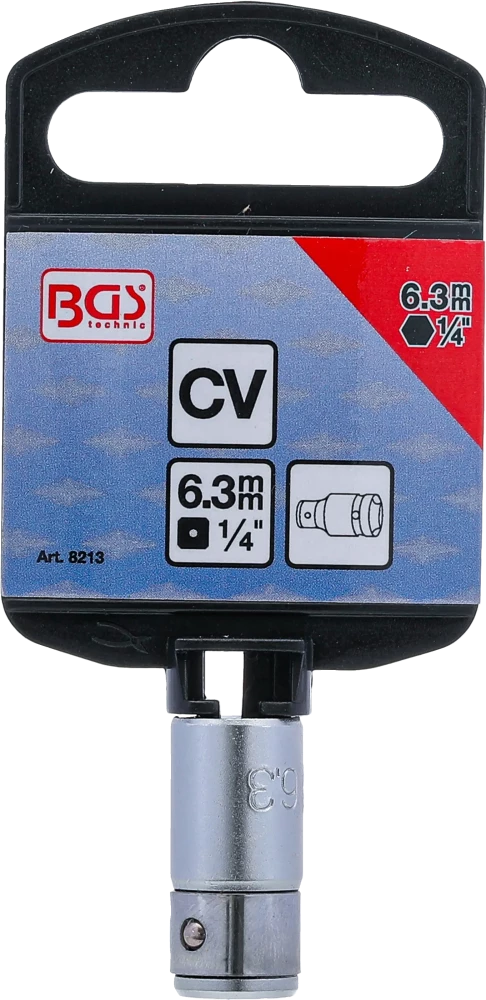 Golyós behajtófej-adapter | Belső négyszögletű kulcsnyílású elem 6,3 mm (1/4") | Belső hatszögletű 6,3 mm (1/4")