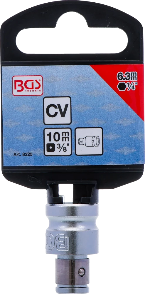 Golyós behajtófej-adapter | Belső négyszögletű kulcsnyílású elem 10 mm (3/8") | Belső hatszögletű 6,3 mm (1/4")