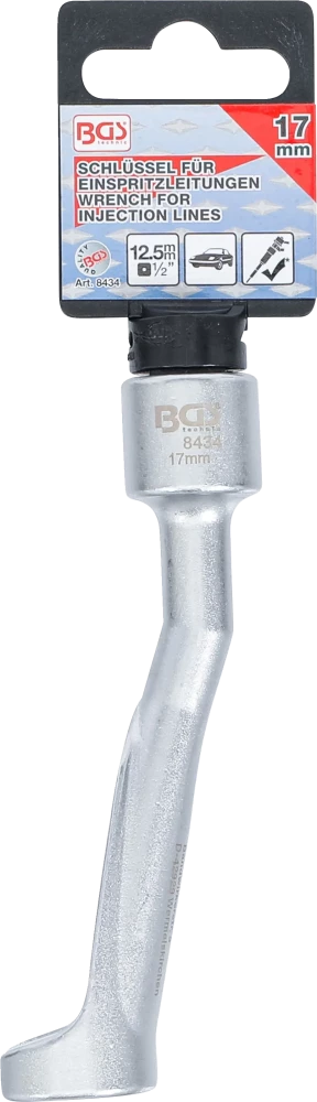 Speciális kulcs befecskendező vezetékekhez | BMW, Opel 2.5TD, Mercedes-Benz | 12,5 mm (1/2") | 17 mm