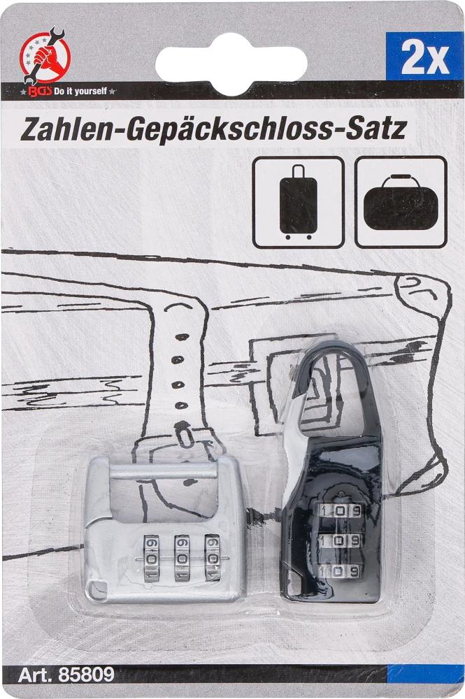 Számzáras poggyászlakat készlet | 2 darabos