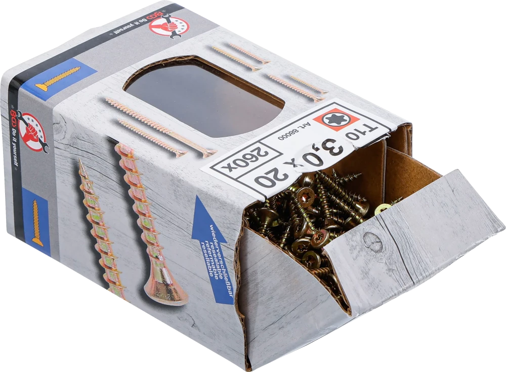 Univerzális csavarok | T-profil (Torx) T10 | 3,0 x 20 mm | 260 db